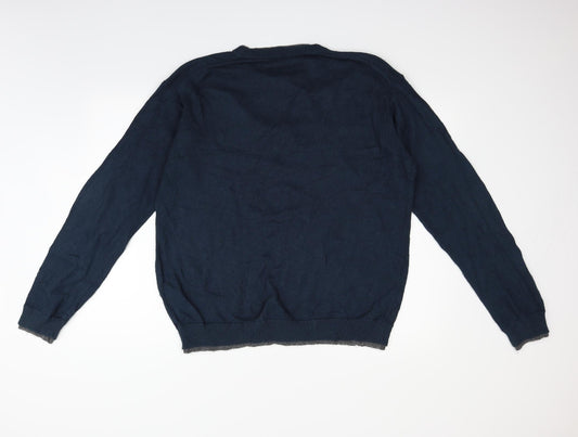 Wosley Mens Blue Pullover Jumper Size L