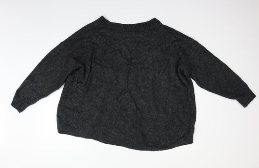 H&M Womens Grey Cardigan Jumper Size L