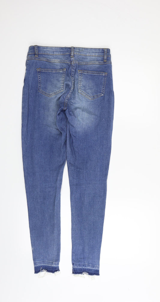 Quiz Womens Blue Straight Jeans Size 8 L26 in - flowers