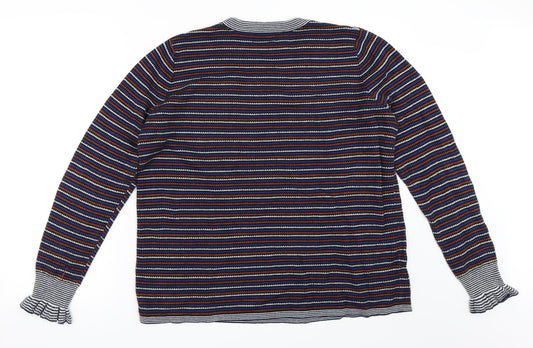 Papaya Womens Black Striped Pullover Jumper Size 18