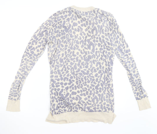 Vera Moda Womens Beige Animal Print Cardigan Jumper Size M