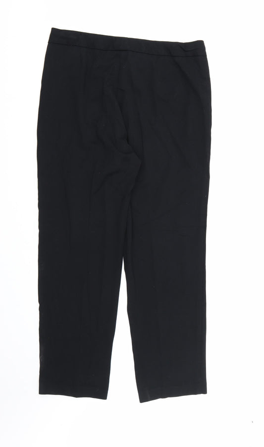 Marks and Spencer Womens Black Rayon Dress Pants Trousers Size 14 L30 in