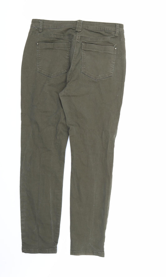 Papaya Womens Green Denim Straight Jeans Size 12 L29 in