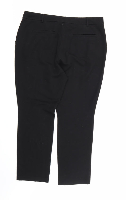 Papaya Womens Black Rayon Dress Pants Trousers Size 16 L29 in