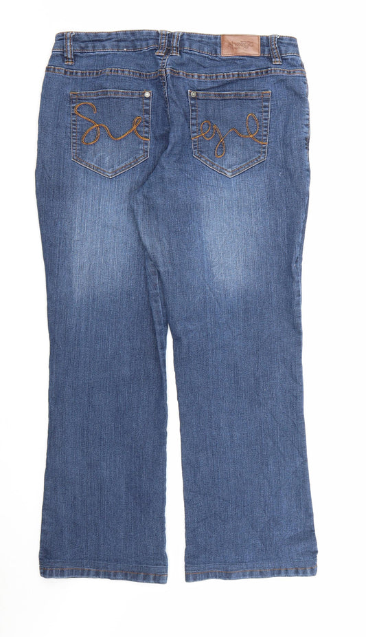 Sheego Womens Blue Denim Bootcut Jeans Size 36 in L29 in