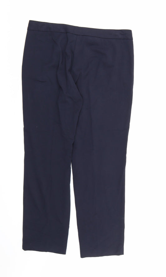 Marks and Spencer Womens Blue Rayon Dress Pants Trousers Size 14 L28 in