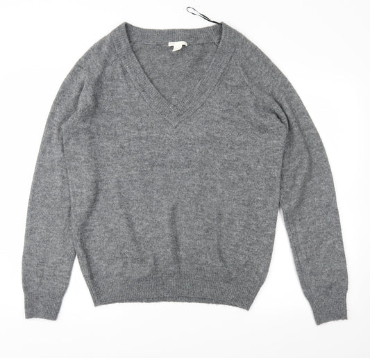 H&M Mens Grey Knit Pullover Jumper Size S