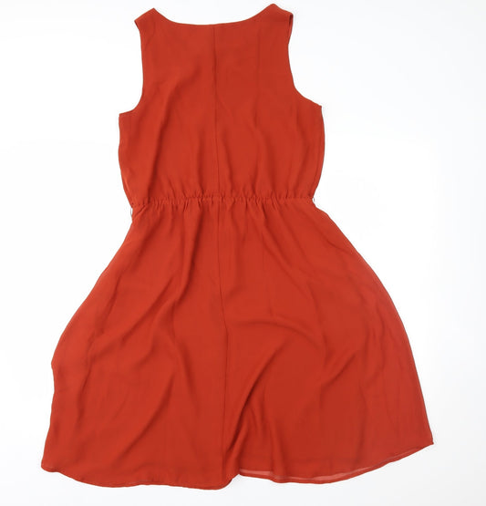 Papaya Womens Brown Fit & Flare Size 12