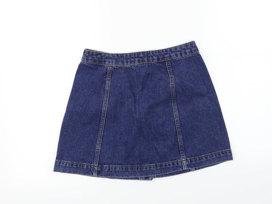 Topshop Womens Blue A-Line Skirt Size 8