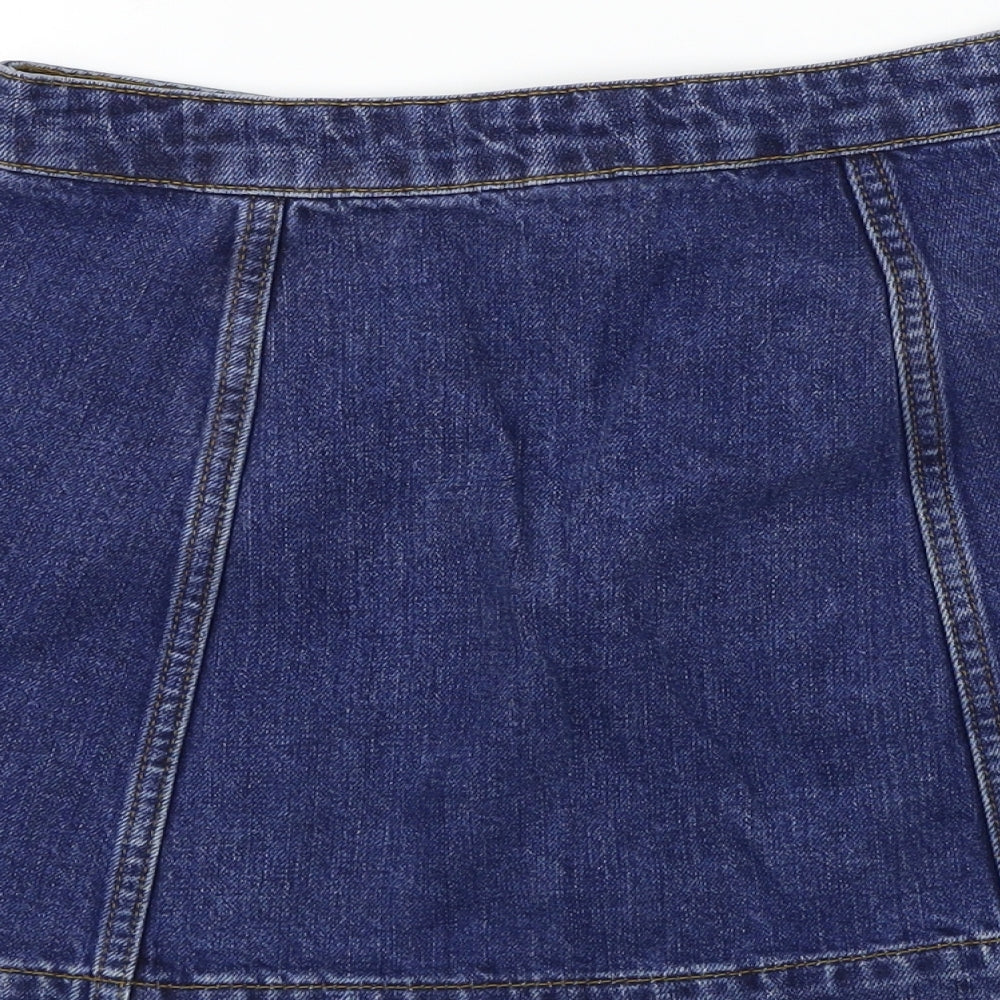 Topshop Womens Blue A-Line Skirt Size 8