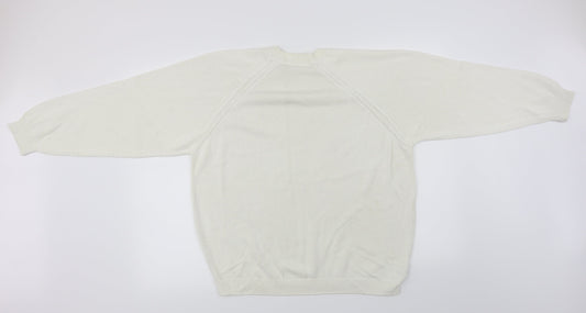 Marks and Spencer Womens White Paisley Pullover Jumper Size 16