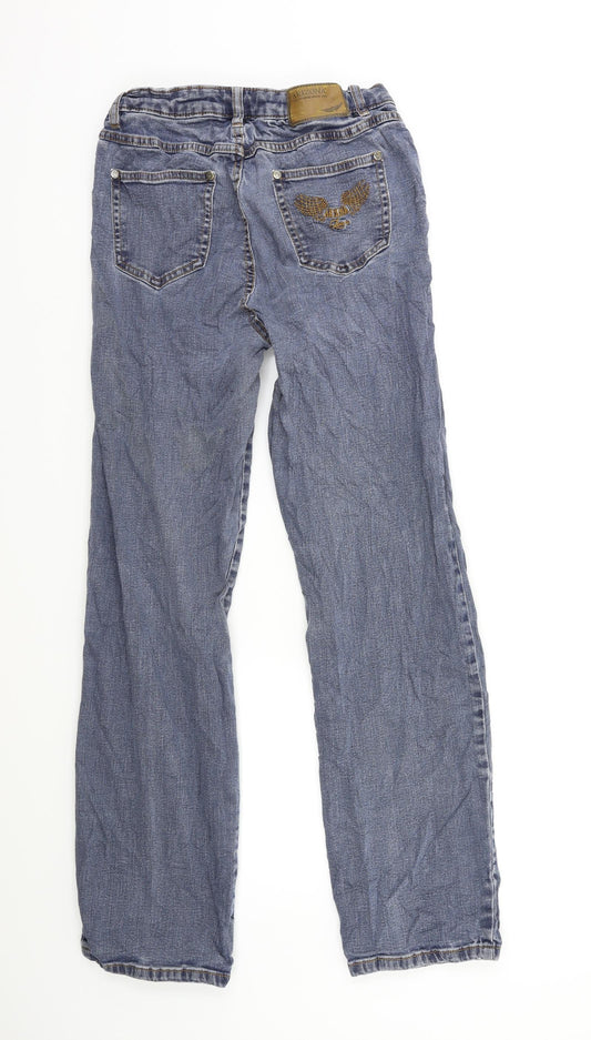 Arizona Jeans Womens Blue Denim Straight Jeans Size 28 in L26 in