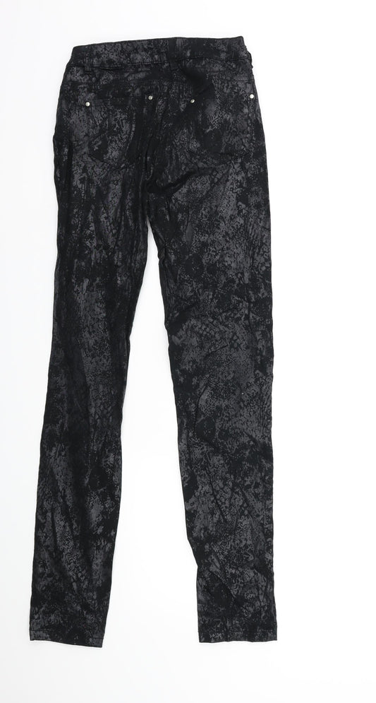 Flame Womens Black Denim Skinny Jeans Size 6 L30 in