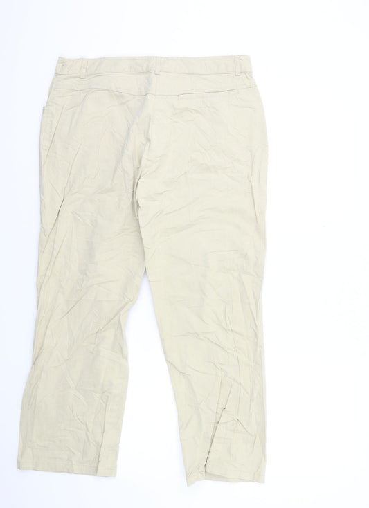 CAROLINE VANITY Womens Beige Trousers Size 14 L26 in