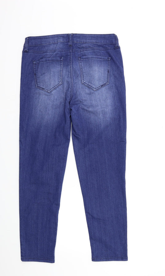 Preworn Womens Blue Denim Skinny Jeans Size 12 L28 in