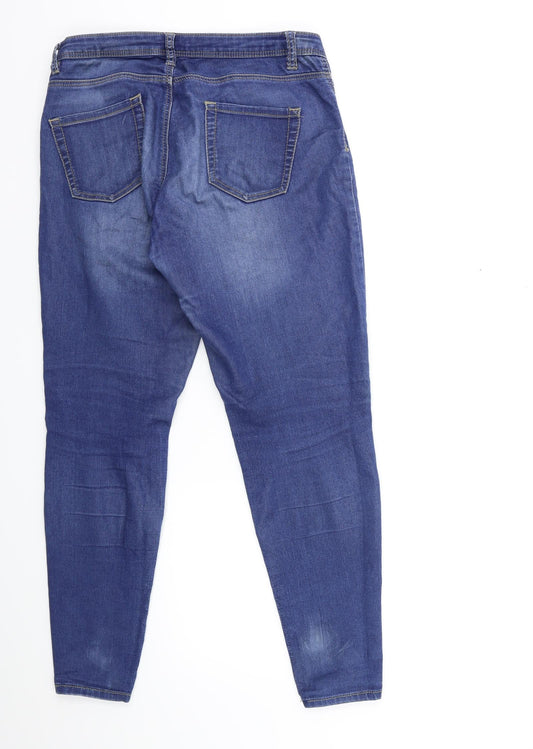 Denim & Co. Womens Blue Denim Skinny Jeans Size 12 L27 in