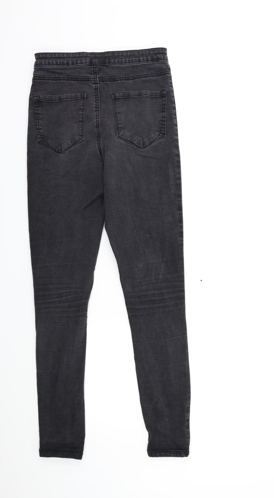 Denim & Co. Womens Black Denim Skinny Jeans Size 10 L28 in