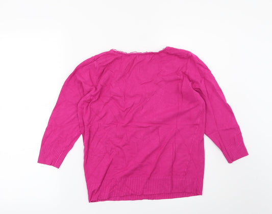 Per Una Womens Pink Pullover Jumper Size 14