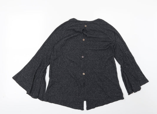 Preworn Womens Grey Basic Blouse Size M