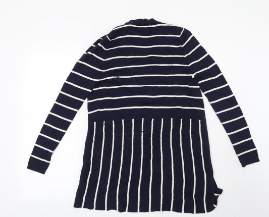 Soon Womens Blue Striped Cardigan Jumper Size 12