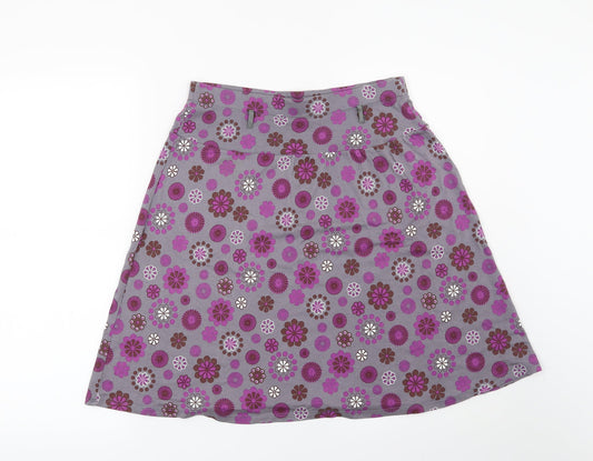 La Redoute Womens Grey Floral A-Line Skirt