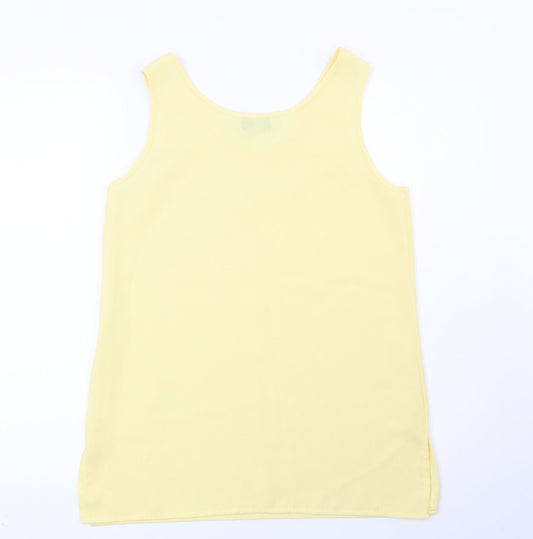 Whimsy Womens Yellow Basic Blouse Size 12