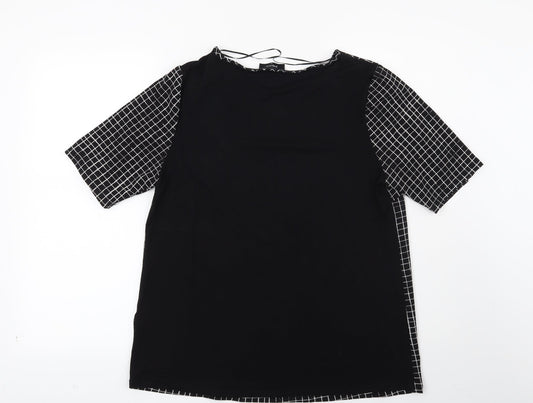 Papaya Womens Black Check Basic Blouse Size 12