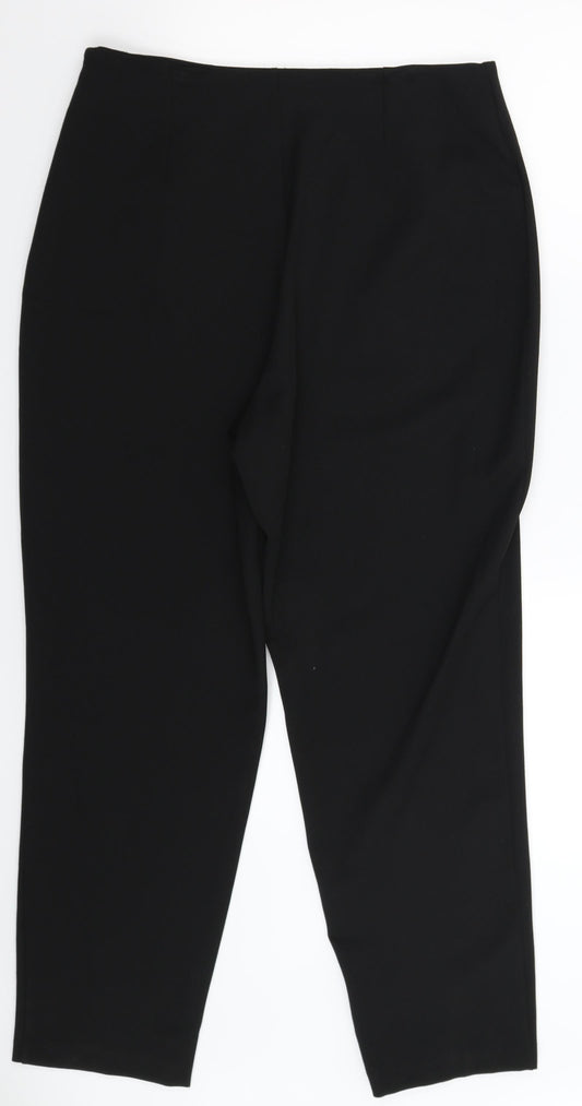 Preworn Womens Black Trousers Size 14 L28 in