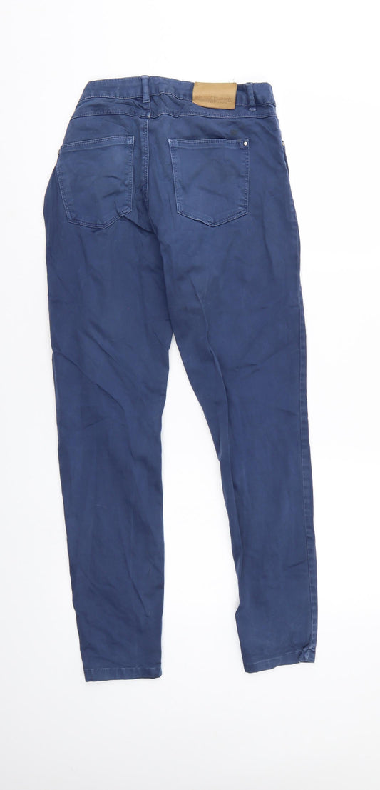 z1975 Womens Blue Chino Trousers Size 10 L28 in