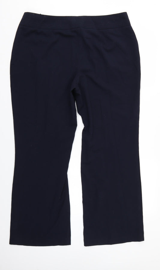 Marks and Spencer Womens Blue Trousers Size 18 L29 in