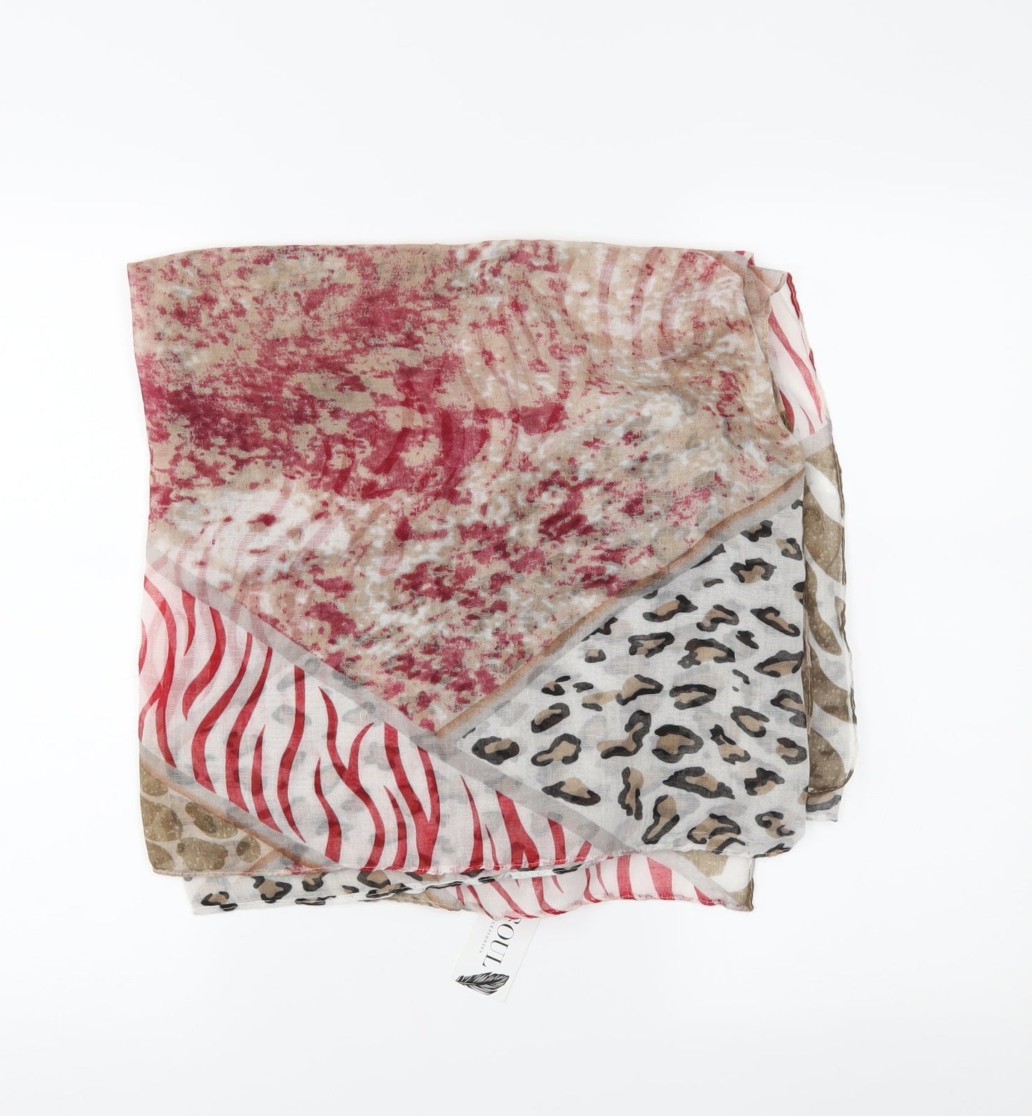 Soul Womens Red Animal Print Shawl/Wrap