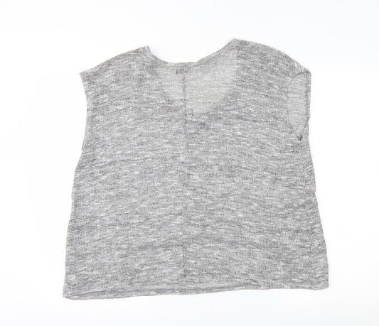 Miss Selfridge Womens Grey Basic T-Shirt Size 10