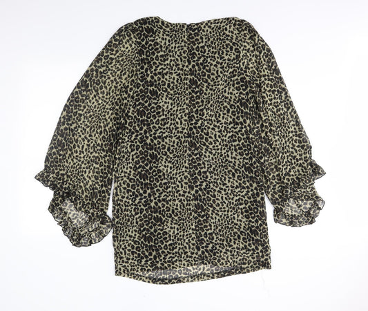 Miss Selfridge Womens Black Animal Print Trapeze & Swing Size 12