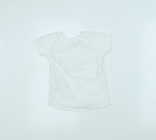 Primark Girls White Basic T-Shirt Size 6-7 Years