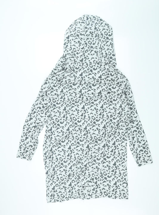 Dreams Womens White Animal Print Pullover Hoodie Size M