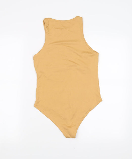 Trendyol Womens Gold Bodysuit One-Piece Size S