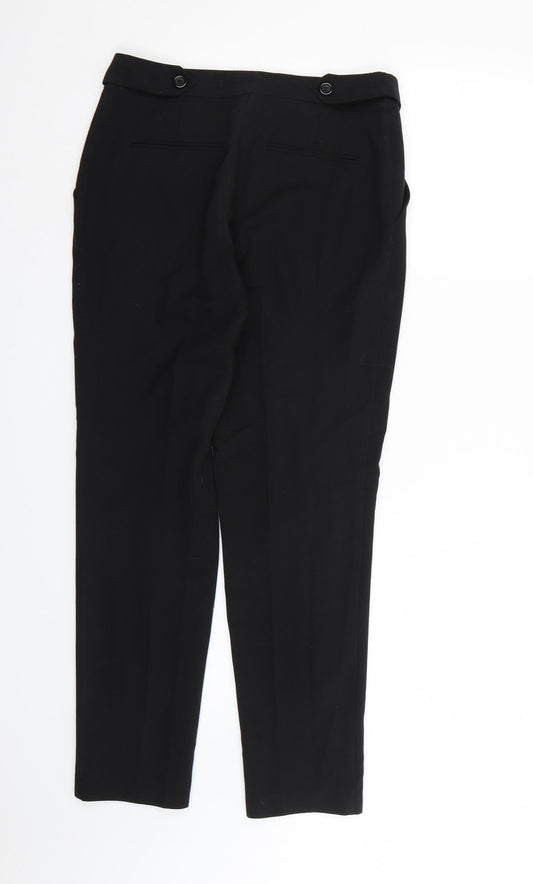 Preworn Womens Black Rayon Dress Pants Trousers Size 8 L28 in