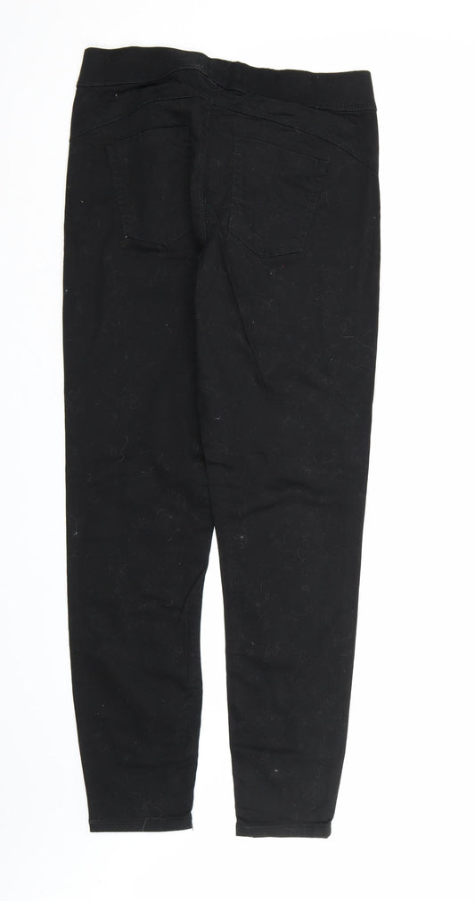 Denim & Co. Womens Black Denim Jegging Jeans Size 14 L28 in