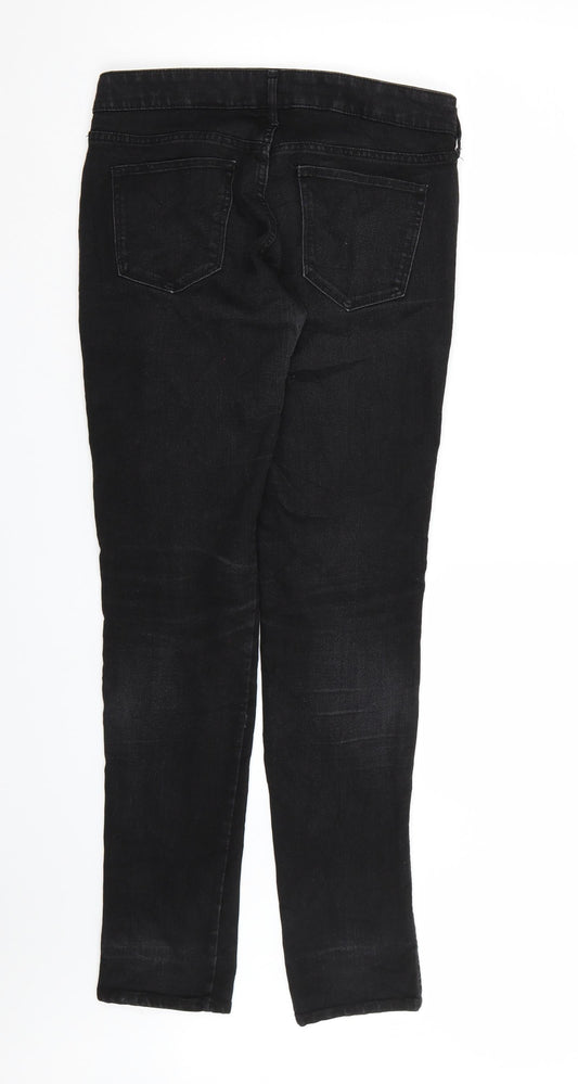 Preworn Womens Black Denim Straight Jeans Size 32 in L32 in