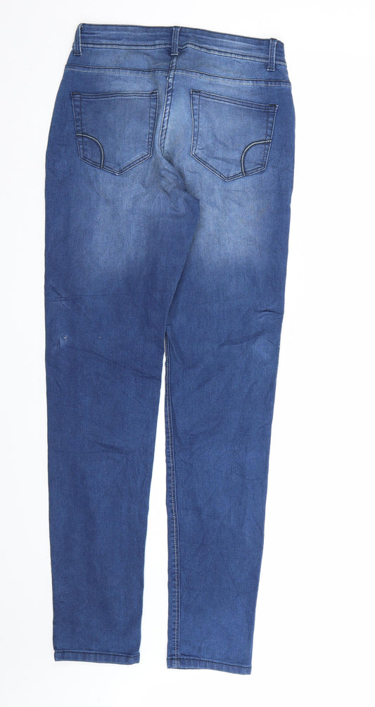 Up Fashion Womens Blue Denim Straight Jeans Size 8 L32 in