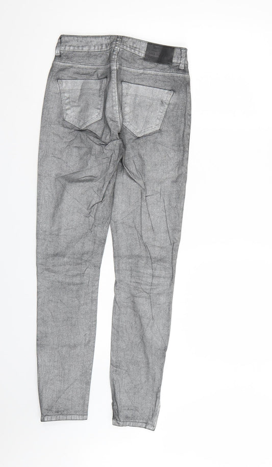 Zara Basic Womens Silver Denim Skinny Jeans Size 6 L29 in