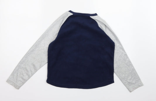Matalan Girls Blue Fleece Top Pyjama Top Size 10 Years