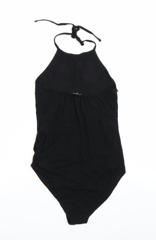 Select Womens Black Floral Bodysuit One-Piece Size 12