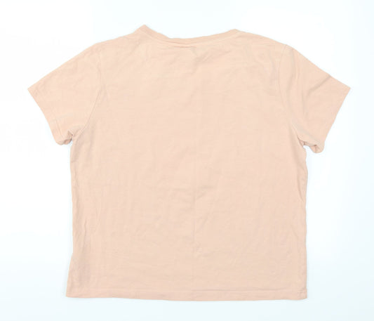 H&M Womens Pink Basic T-Shirt Size L