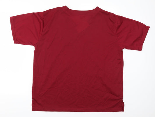 Lucky Womens Red Basic T-Shirt Size XL - Flowers