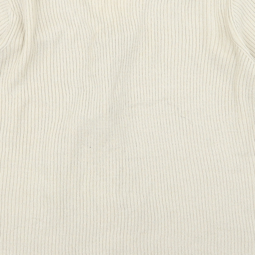 BM Womens Beige Cardigan Jumper Size L