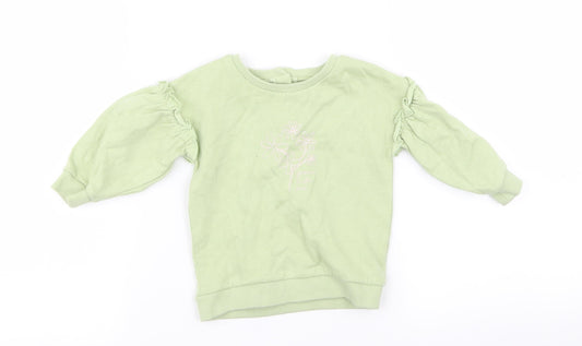 Asda George Girls Green Pullover Jumper Size 3-6 Months