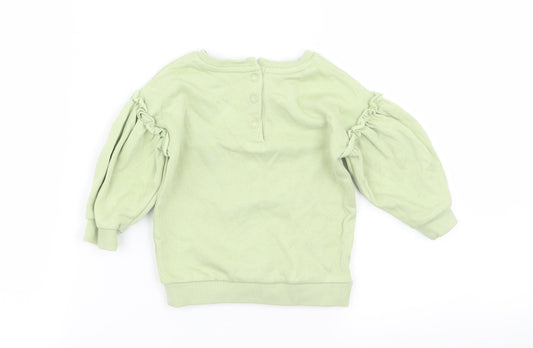 Asda George Girls Green Pullover Jumper Size 3-6 Months