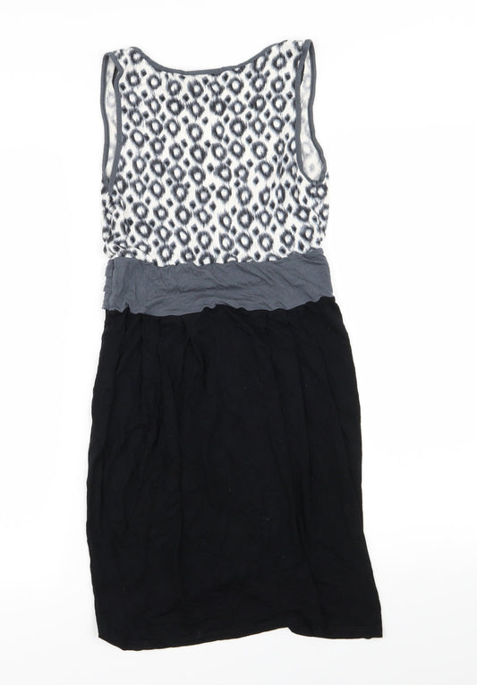 Warehouse Womens Black Animal Print Pencil Dress Size 8
