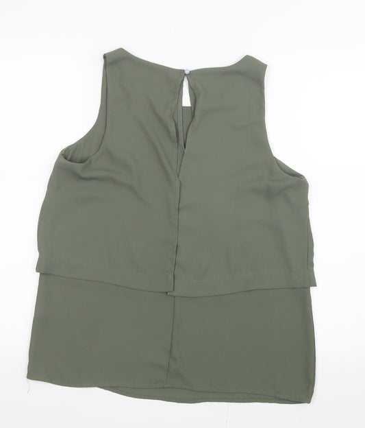 Select Womens Green Mesh Basic Blouse Size 14
